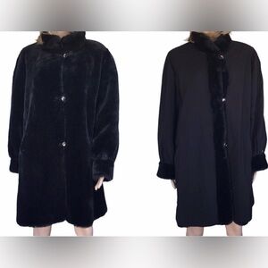 St.John REVERSIBLE Faux Fur Coat- Sized as XS but fits like XL. OFFERS ACCEPTED!